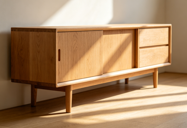 Scandinavian Style Wooden Living Room Cabinet