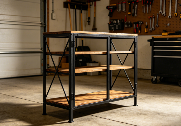 Industrial Metal Frame Storage Side Cabinet